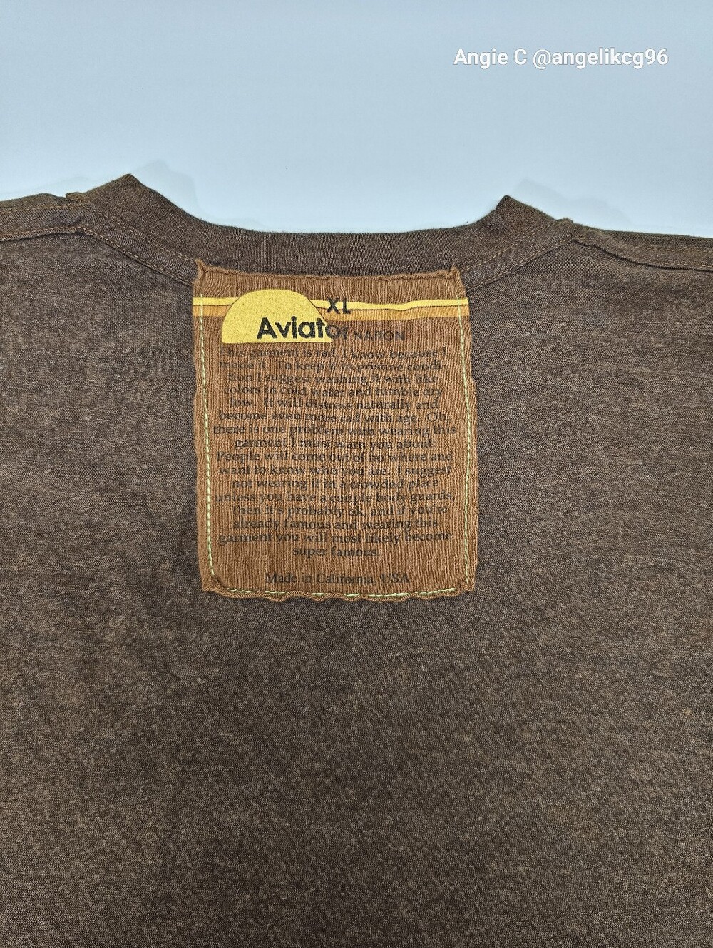 Aviator Nation Heart Boyfriend Brown Crewneck Short-Sleeve- Women's Tee Shirt - Picture 3 of 10